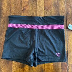 NWT Juniors Med black and pink athletic shorts